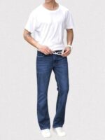 Buy Ben Martin Men's Smart Fit Stretchable Jeans | Dark Blue Mid-Rise Denim Pants with Whisker Wash | Premium Casual Wear Jean for Men | 5 Pocket Jean's for Men's – Size 32 (1) - Image 5