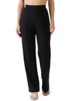 Buy KOTTY Women Solid Polyester Blend Black Trouser (Black,30)