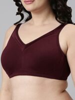 Buy Enamor Women's Cotton Non Wire Free A112 Full-Coverage Non Padded Non Wired Bra GRAPEWINE_36C - Image 5