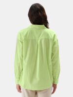 Buy The Souled Store Solids Lime Women and Girls Loose fit Full Sleeve Cotton and Linen Yellow Color Women Boyfriend Shirts - Image 4