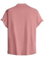 WEBRIC Shirt for Men | Casual | Plain | Cap Sleeve | Summer - Regular Fit | Old Money | Peach Shirts  : Clothing & Accessories - Image 2