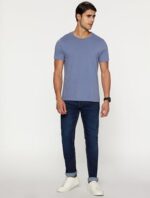 Peter England Men's Classic Tapered Stretchable Twill Jeans, Mid Rise, 36 Dark Blue  : Clothing & Accessories - Image 6