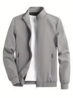 Buy EAGLESTAR Men's Polyester Standard Length Bomber Jacket (IN, Alpha, L, Regular, Standard, grey)
