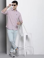 The Indian Garage Co Cotton Men's Slim FiT-Shirt (1121-Shpo131-11_Lilac S)  : Clothing & Accessories - Image 6