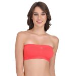 Buy Bhole treader Women’s Cotton Solid Wire-Free Strapless Bandeau Bra – Full Coverage Tube Bra for Daily Comfort Soft Breathable Fabric Perfect for Layering Casual Wear (Coral)