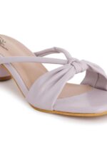 Buy TRYME Casual and Classy Purple Kitten Heel Fashion Chunky Heel Sandals Light Weight Comfortable & Trendy Block Heels for Girls & Women - Image 3