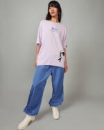 Buy Bewakoof Women's Graphic Printed 100% Cotton T-Shirt - Oversized Fit, Round Neck, Half Sleeves - Image 8