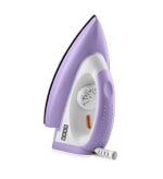 Buy USHA Armor 1100 watts Dry Iron with Shock Proof Plastic Body | Single Coat Black Non Stick Soleplate for Longer Durability|Overheat Safety Shutoff |180° Swivel Cord | 2 Years Warranty|(Purple & White) Online at Low Prices in India - 