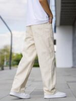 Buy JVX Men Mid Rise Jeans | Looses Fit Denimjeans | Baggyjeans (Njj-04) (Numeric, 36, Cream) - Image 3