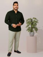 Leriya Fashion Men's Formal Button Down Shirt – Slim Fit Office Wear Shirt's for Men | Textured Long Sleeve Cotton Blend | Business & Meeting Ready (Available in Plus Size and Combo Pack of 2) Green  : Clothing & Accessories - Image 7