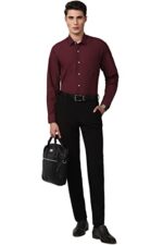 Peter England Men's Everday Regular Fit Solid Shirt | Cotton Rich | 5-Pin Pocketing, Red  : Clothing & Accessories - Image 5