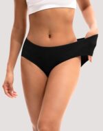 Buy INNERSY Womens Underwear Cotton Hipster Panties Regular & Plus Size 6-Pack, Black-white-grey, Medium - Image 2