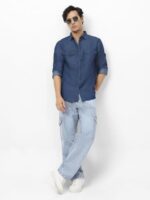 Urbano Fashion Men's Dark Blue Full Sleeve Regular Fit Casual Denim Shirt (shirtden2pc-dblue-m)  : Clothing & Accessories - Image 6