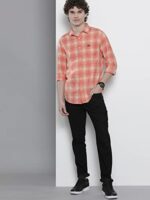 The Indian Garage Co Men's Cotton Slim Fit Shirt (0422-Sh191-03_Coral XL)  : Clothing & Accessories - Image 6