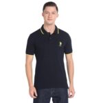 Buy U.S. POLO ASSN. Men's Tipped Collar Pure Cotton Slim Fit Polo Shirt (USTSHS1533_Navy_Navy_L)