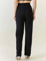 Buy KOTTY Women Solid Polyester Blend Black Trouser (Black,30) - Image 4