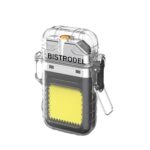 Bistrodel Waterproof LED Flashlight Plasma Lighter | USB Rechargeable Keychain Torch | Windproof Flameless Mini Lantern for Outdoor, Camping, Hiking, Survival | Transparent Multi-Utility Pocket Light  : Home Improvement