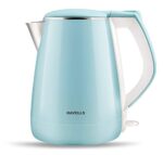 Havells Aqua Plus Electric Kettle 1.2 Litre, 1250 Watt | 304 Stainless Steel Inner Body | Cool Touch Body | Auto Shut-Off |Wider Mouth| 2 Year Warranty (Blue)  : Home & Kitchen