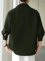 Leriya Fashion Men's Formal Button Down Shirt – Slim Fit Office Wear Shirt's for Men | Textured Long Sleeve Cotton Blend | Business & Meeting Ready (Available in Plus Size and Combo Pack of 2) Green  : Clothing & Accessories - Image 2