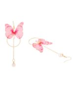 Yellow Chimes Danglers Earrings for Women | Pink Earrings for Girls | Fashion Women Earrings | Butterfly Shaped Long Chain Dangler Earrings | Birthday Gift For Girls Anniversary Gift for Wife  : Fashion - Image 6