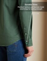 Buy Symbol Premium Men's Casual Washed Cotton Twill Shirt (Regular Fit) (Green_L) - Image 5