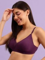 Buy Clovia Women's Cotton Rich Non-Padded Wirefree T-Shirt Bra - Purple (BR0184P12_Purple_36B) - Image 7