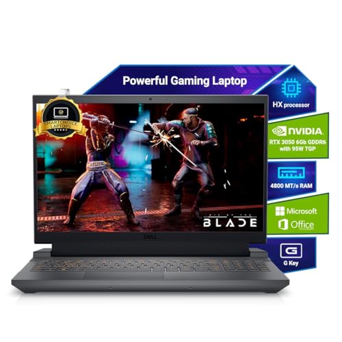 Version 1.0.0 Dell G-series-15-5530-laptop - 15.6-inch FHD, Intel Core i5-13450HX, 16GB DDR5 RAM, 1TB SSD, NVIDIA GeForce RTX 3050, Orange Backlit Keyboard & G-Key, Windows 11 Home, Dark Shadow Gray, 2.65 Kg : Electronics - Image 1
