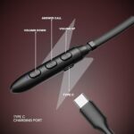 OOGE Tune 15 Wireless Neckband (Black) Bluetooth 5.3, Type-C Fast Charging, 2500h Standby, Magnetic Earbuds, Deep Bass Audio, Lightweight & Comfortable Fit, Sweatproof in-Ear Headphones  : Electronics - Image 5