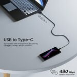 Ambrane Unbreakable 3A Fast Charging 1.5m Braided Type C Cable for Smartphones, Tablets & other Type C devices, 480Mbps Data Sync, Quick Charge 3.0 (RCT15A, Black)  : Computers & Accessories - Image 3