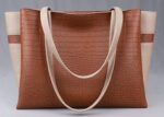 Buy Carrylux Dual Tone Large Capacity Croco Pattern Tote Handbags Purses Shoulder Bag For Womens (Tan) - Image 3