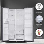 LG 655 L Frost-Free Smart Inverter Double Door Side-By-Side Refrigerator (GL-B257HDSY, Dazzle Steel, Express Freeze | Multi Air-Flow)  : Garden & Outdoors - Image 3