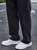 KOTTY Men's Solid Regular Fit Mid Distressed Fashionable Trendy Denim Jeans(Black,28)  : Clothing & Accessories - Image 5