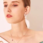 Shining Diva Fashion Latest Stylish Western Crystal Pearl Gold Plated Stud Earrings for Women (rrsd11821er), Peach  : Fashion - Image 4