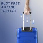 Aristocrat Harbour Cabin Trolley Bag 55 cm | Small | Polypropylene Hardshell Sided Luggage | Smooth 8-Wheel Suitcase | Combination Lock with Sturdy Zipper | 7-Year Warranty - Unisex (Blue)  : Fashion - Image 2