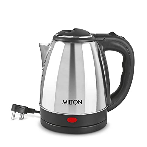415mgfOmzUS.jpg Milton Euroline Go Electro 2.0 Stainless Steel Electric Kettle, 1 Piece, 2 Litre, Silver, Power Indicator, 1350 Watts, Auto Cut-off, Detachable 360 Degree Connector, Boiler for Water, Instant Noodles : Home & Kitchen - Image 1