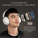 Noise Newly Launched Airwave Max 5 Wireless Over Ear Headphones with Adaptive Hybrid ANC (up to 50dB), HFA Tech, 80H Playtime, Dual Pairing(Calm White)  : Musical Instruments - Image 3