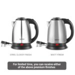Milton Euroline Go Electro 2.0 Stainless Steel Electric Kettle, 1 Piece, 2 Litre, Silver, Power Indicator, 1350 Watts, Auto Cut-off, Detachable 360 Degree Connector, Boiler for Water, Instant Noodles  : Home & Kitchen - Image 3