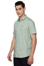 Allen Solly Men's Cotton Printed Fitted Shirt (ASSHQSPP035341_Green 40)  : Clothing & Accessories - Image 2