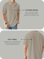 Leriya Fashion Cotton T-Shirt for Men – Soft Breathable Fabric | Regular Fit Half Sleeve Collar Tee for Summer Casual Wear (Available in Plus Size and Combo Pack of 2) Beige  : Clothing & Accessories - Image 4