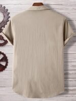 TAGDO Men's Regular Fit Casual Shirt (Popcorn-5171-Cream-L)  : Clothing & Accessories - Image 4