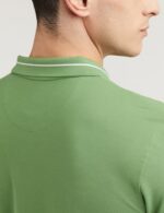 Buy Peter England Men's Regular Fit Branded Insignia Half Sleeve Polo T-Shirt | Cotton Rich | Premium Pique Weave Forest Green - Image 5