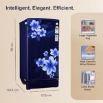 Godrej 180L 2Star Advanced Capillary Technology | Jumbo Vegetable Tray | Wired Shelves | 2.25L Bottle Space | Wide Shelf Space | Direct Cool Single Door Refrigerator (RD EDGE 205B WRF PP BL, Pep Blue)  : Home & Kitchen - Image 3