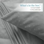 Buy Blue Dahlia 300 TC Cotton Flat Bedsheet for Single Bed, Sateen Weave Single Size Bed Sheet Swiss Dot, 1 Flat Sheet (60"x90") & 1 Pillow Cover (18"x28") Bedding Set Oeko-TEX Certified- Paloma Grey Online at Low Prices in India -  - Image 4