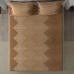 Buy Cloth Fusion Glace Cotton Elastic 186tc Printed Fitted Bedsheet for Double Bed King Size with 2 Pillow Covers, Soft Wrinkle Free Elastic Bedsheets for King Size Bed (78X72X8 inches, Ogee Brown) Online at Low Prices in India -  - Image 4