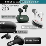 GOBOULT Z20 Truly Wireless Bluetooth Ear Buds with 51H Playtime, Zen™ Calling ENC Mic, Made in India, Low Latency Gaming, Touch Controls, Rich Bass Drivers, TWS Earbuds Bluetooth Wireless (Pine Green)  : Electronics - Image 6