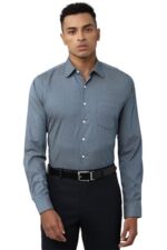 Van Heusen Cotton Men's Fitted Shirt (VHSFRSLBW67779_Medium Blue 42)  : Clothing & Accessories