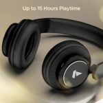 boAt Rockerz 450, 15 HRS Battery, 40mm Drivers, Padded Ear Cushions, Integrated Controls, Dual Modes, On Ear Bluetooth Headphones, Wireless Headphone with Mic (Luscious Black)  : Electronics - Image 5