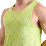 FCUK Men's Regular Fit Fashion Vest (Hackney_Green AOP L)  : Clothing & Accessories - Image 4