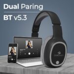 ZEBRONICS THUNDER Bluetooth 5.3 Wireless Headphones with 60H Backup, Gaming Mode, Dual Pairing, ENC, AUX, Micro SD, Voice assistant, Comfortable Earcups, Call Function(Black)  : Electronics - Image 6