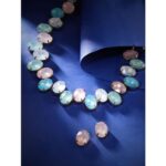 Buy Rubans Azure Frontier Magic Gold-Plated Multicolor Stone Studded Jewellery Set For Women - Image 2